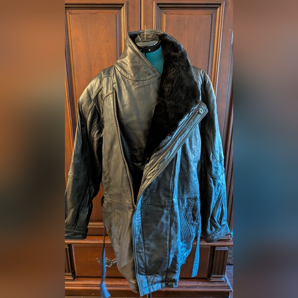 Wilsons Leather Black Military Jacket